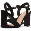 DREAM PAIRS Women’s Chunky Heels Open Toe Ankle Strap High Block Comfy Dress Heel Sandals Pumps Shoes(Black/Suede)