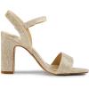 DREAM PAIRS Women’s Chunky Heels Open Toe Ankle Strap High Block Comfy Dress Heel Sandals Pumps Shoes(Gold-glitter)