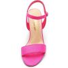 DREAM PAIRS Women’s Chunky Heels Open Toe Ankle Strap High Block Comfy Dress Heel Sandals Pumps Shoes(Hot Pink-suede)