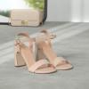 DREAM PAIRS Women’s Chunky Heels Open Toe Ankle Strap High Block Comfy Dress Heel Sandals Pumps Shoes(Nude/Suede)