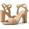 DREAM PAIRS Women’s Chunky Heels Open Toe Ankle Strap High Block Comfy Dress Heel Sandals Pumps Shoes(Nude-nubuck)