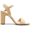 DREAM PAIRS Women’s Chunky Heels Open Toe Ankle Strap High Block Comfy Dress Heel Sandals Pumps Shoes(Nude-nubuck)