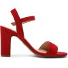 DREAM PAIRS Women’s Chunky Heels Open Toe Ankle Strap High Block Comfy Dress Heel Sandals Pumps Shoes(Red/Suede)