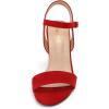 DREAM PAIRS Women’s Chunky Heels Open Toe Ankle Strap High Block Comfy Dress Heel Sandals Pumps Shoes(Red/Suede)