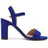 DREAM PAIRS Women’s Chunky Heels Open Toe Ankle Strap High Block Comfy Dress Heel Sandals Pumps Shoes(Royal/Blue/Suede)