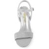 DREAM PAIRS Women’s Chunky Heels Open Toe Ankle Strap High Block Comfy Dress Heel Sandals Pumps Shoes(Silver-glitter)
