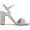 DREAM PAIRS Women’s Chunky Heels Open Toe Ankle Strap High Block Comfy Dress Heel Sandals Pumps Shoes(Silver-glitter)