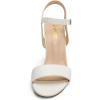 DREAM PAIRS Women’s Chunky Heels Open Toe Ankle Strap High Block Comfy Dress Heel Sandals Pumps Shoes(White/Pu)