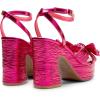 DREAM PAIRS Women’s Chunky Platform Heels Sandals Pleated Bow Knot Ankle Buckle Strap Heeled Sandals Open Toe Comfortable Wedding Party Dress Shoes(Hot Pink)