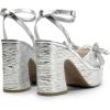 DREAM PAIRS Women’s Chunky Platform Heels Sandals Pleated Bow Knot Ankle Buckle Strap Heeled Sandals Open Toe Comfortable Wedding Party Dress Shoes(Silver)