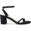 DREAM PAIRS Women’s Chunky Strappy Heels Square Open Toe Ankle Buckle Low Heels Sandals for Daily Wedding Party Dress(Black)