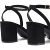 DREAM PAIRS Women’s Chunky Strappy Heels Square Open Toe Ankle Buckle Low Heels Sandals for Daily Wedding Party Dress(Black)