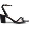 DREAM PAIRS Women’s Chunky Strappy Heels Square Open Toe Ankle Buckle Low Heels Sandals for Daily Wedding Party Dress(Black-pu)