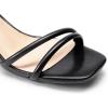 DREAM PAIRS Women’s Chunky Strappy Heels Square Open Toe Ankle Buckle Low Heels Sandals for Daily Wedding Party Dress(Black-pu)