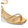 DREAM PAIRS Women’s Chunky Strappy Heels Square Open Toe Ankle Buckle Low Heels Sandals for Daily Wedding Party Dress(Gold)