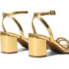 DREAM PAIRS Women’s Chunky Strappy Heels Square Open Toe Ankle Buckle Low Heels Sandals for Daily Wedding Party Dress(Gold)