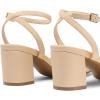 DREAM PAIRS Women’s Chunky Strappy Heels Square Open Toe Ankle Buckle Low Heels Sandals for Daily Wedding Party Dress(Nude)