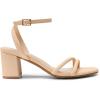 DREAM PAIRS Women’s Chunky Strappy Heels Square Open Toe Ankle Buckle Low Heels Sandals for Daily Wedding Party Dress(Nude)
