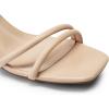 DREAM PAIRS Women’s Chunky Strappy Heels Square Open Toe Ankle Buckle Low Heels Sandals for Daily Wedding Party Dress(Nude-pu)