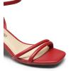 DREAM PAIRS Women’s Chunky Strappy Heels Square Open Toe Ankle Buckle Low Heels Sandals for Daily Wedding Party Dress(Red)