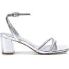 DREAM PAIRS Women’s Chunky Strappy Heels Square Open Toe Ankle Buckle Low Heels Sandals for Daily Wedding Party Dress(Silver)