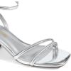 DREAM PAIRS Women’s Chunky Strappy Heels Square Open Toe Ankle Buckle Low Heels Sandals for Daily Wedding Party Dress(Silver)