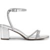 DREAM PAIRS Women’s Chunky Strappy Heels Square Open Toe Ankle Buckle Low Heels Sandals for Daily Wedding Party Dress(Silver-rhinestone)