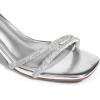 DREAM PAIRS Women’s Chunky Strappy Heels Square Open Toe Ankle Buckle Low Heels Sandals for Daily Wedding Party Dress(Silver-rhinestone)