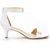 DREAM PAIRS Women’s Fiona Fashion Stilettos Open Toe Pump Heeled Sandals(White)
