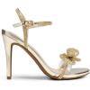 DREAM PAIRS Women’s Heels Round Toe Rhinestone Double Bowknots Sparkly Stilettos Heeled Sandals Shoes for Party Evening(Gold-pu)