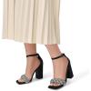 DREAM PAIRS Women’s Heels for Women Braided Open Toe Ankle Strap High Block Chunky Heel Sandals Party Wedding Dress Pumps Shoes(Black-rhinestone)