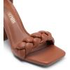 DREAM PAIRS Women’s Heels for Women Braided Open Toe Ankle Strap High Block Chunky Heel Sandals Party Wedding Dress Pumps Shoes(Brown-pu)