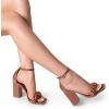 DREAM PAIRS Women’s Heels for Women Braided Open Toe Ankle Strap High Block Chunky Heel Sandals Party Wedding Dress Pumps Shoes(Brown-pu)