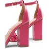DREAM PAIRS Women’s Heels for Women Braided Open Toe Ankle Strap High Block Chunky Heel Sandals Party Wedding Dress Pumps Shoes(Hot Pink)