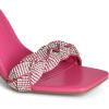 DREAM PAIRS Women’s Heels for Women Braided Open Toe Ankle Strap High Block Chunky Heel Sandals Party Wedding Dress Pumps Shoes(Hot Pink-rhinestone)