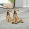DREAM PAIRS Women’s Heels for Women Braided Open Toe Ankle Strap High Block Chunky Heel Sandals Party Wedding Dress Pumps Shoes(Nude)