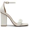 DREAM PAIRS Women’s Heels for Women Braided Open Toe Ankle Strap High Block Chunky Heel Sandals Party Wedding Dress Pumps Shoes(White)
