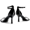 DREAM PAIRS Women’s High Stilettos Open Square Toe Ankle Strap Heels Sexy Fashion Comfort Dress Shoes Wedding Bridal Pumps Heeled Sandals(Black-pat)