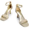 DREAM PAIRS Women’s High Stilettos Open Square Toe Ankle Strap Heels Sexy Fashion Comfort Dress Shoes Wedding Bridal Pumps Heeled Sandals(Gold-glitter)