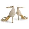 DREAM PAIRS Women’s High Stilettos Open Square Toe Ankle Strap Heels Sexy Fashion Comfort Dress Shoes Wedding Bridal Pumps Heeled Sandals(Gold-glitter)