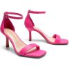 DREAM PAIRS Women’s High Stilettos Open Square Toe Ankle Strap Heels Sexy Fashion Comfort Dress Shoes Wedding Bridal Pumps Heeled Sandals(Hot Pink-pu)