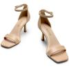 DREAM PAIRS Women’s High Stilettos Open Square Toe Ankle Strap Heels Sexy Fashion Comfort Dress Shoes Wedding Bridal Pumps Heeled Sandals(Nude-pu)