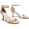 DREAM PAIRS Women’s High Stilettos Open Square Toe Ankle Strap Heels Sexy Fashion Comfort Dress Shoes Wedding Bridal Pumps Heeled Sandals(Nude-pu)