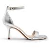 DREAM PAIRS Women’s High Stilettos Open Square Toe Ankle Strap Heels Sexy Fashion Comfort Dress Shoes Wedding Bridal Pumps Heeled Sandals(Silver)