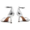 DREAM PAIRS Women’s High Stilettos Open Square Toe Ankle Strap Heels Sexy Fashion Comfort Dress Shoes Wedding Bridal Pumps Heeled Sandals(Silver)