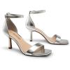 DREAM PAIRS Women’s High Stilettos Open Square Toe Ankle Strap Heels Sexy Fashion Comfort Dress Shoes Wedding Bridal Pumps Heeled Sandals(Silver)