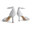 DREAM PAIRS Women’s High Stilettos Open Square Toe Ankle Strap Heels Sexy Fashion Comfort Dress Shoes Wedding Bridal Pumps Heeled Sandals(Silver-glitter)