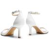 DREAM PAIRS Women’s High Stilettos Open Square Toe Ankle Strap Heels Sexy Fashion Comfort Dress Shoes Wedding Bridal Pumps Heeled Sandals(White-pu)