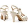 DREAM PAIRS Women’s Kitten Heels Open Toe Stilettos Rhinestone Heels for Dressy Wedding(Gold)