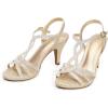 DREAM PAIRS Women’s Kitten Heels Open Toe Stilettos Rhinestone Heels for Dressy Wedding(Gold)